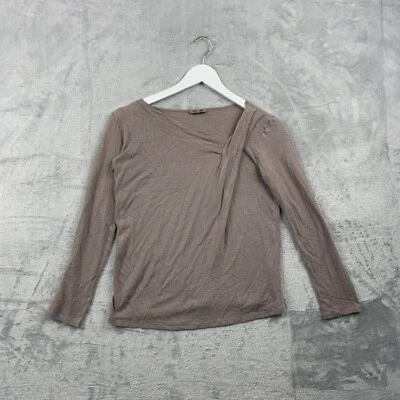 JIGSAW Jumper Womens M Brown Wool Blend Asymmetrical Long Sleeve - Image 1 of 4
