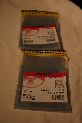N. 125 Bustine Custodie per CD / DVD TRASPARENTI in confezioni sigillate da 25pz - Immagine 1 di 4