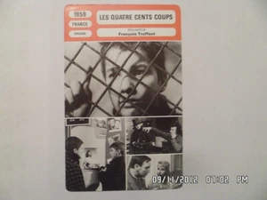 CARTE FICHE CINEMA 1959 LES QUATRE CENTS COUPS Jean Pierre Leaud Claire Maurier - Imagen 1 de 1