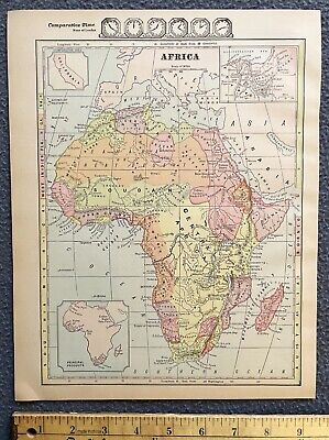 1882 Antique Color Map - AFRICA - Original 135 Year Old Map • 26.83$