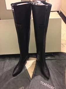 Tom Ford Overknee Leder Stiefel, Schwarz - Neu im Karton Gr. 7 - Bild 1 von 10