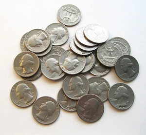 1965 US Quarters circulated no mint mark lot 28 coins - Picture 1 of 4