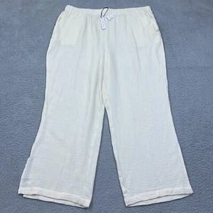 NWT Sanctuary Easy Going Gauze Pants 3X Cream/Ivory Wide Leg Pull On Stretch - Picture 1 of 17