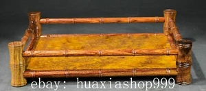 13" Old Chinese Dynasty Jinsi Nanmu Wood Carve Palace Plate Dish Tray Tea tray - Picture 1 of 9