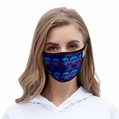 Skull Design Cloth Mask Face Covering Reusable Washable Fashion Men Women USA - Image 1 of 3