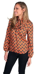 Elizabeth McKay Silk Blouse, Size 10 - Picture 1 of 7