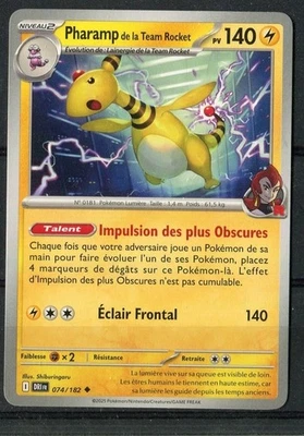 D462949 Pokemon Card Team Rocket's Ampharos #074/182 French Destined Rivals - Image 1 of 2