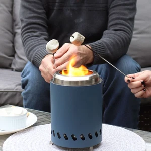 Tabletop Smokeless Fire Pit with Bag and Poker - 5.5 in - Blue by Sunnydaze - Picture 1 of 6