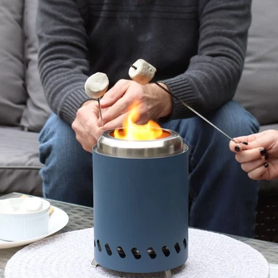 Tabletop Smokeless Fire Pit with Bag and Poker - 5.5 in - Blue by Sunnydaze - Image 1 of 4