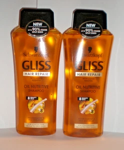 SCHWARZKOPF GLISS HAIR REPAIR with LIQUID KERATIN SHAMPOO 2 Bottles - Picture 1 of 2