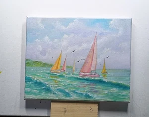 Kunst 8"/10" Original Ölgemälde, Meereslandschaft Gemälde  - Bild 1 von 5