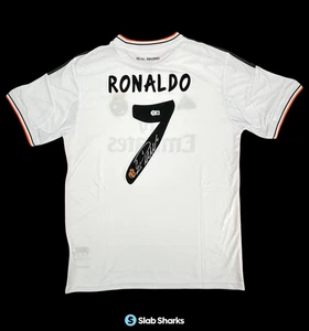 CRISTIANO RONALDO REAL MADRID SIGNED AUTO JERSEY BECKETT BAS STICKER - Picture 1 of 6
