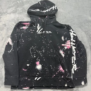 Hollister Sudadera con Capucha Para Hombre Pequeña Negra Rosa Blanca Salpicaduras Informal Suave Pullover - Imagen 1 de 11