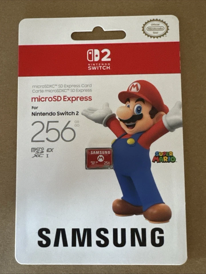 Nintendo Switch 2 Micro SD Express Card 256GB MARIO Edition Samsung New Sealed  - Image 1 of 1