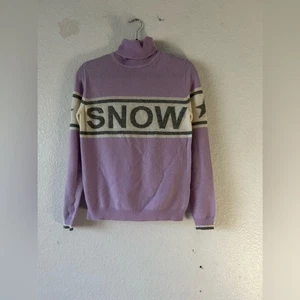 Brodie Cashmere Snow Babe Lilac Purple Roll Neck Turtleneck Jumper Sweater Small - Picture 1 of 16