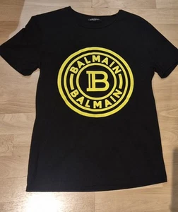 Balmain unisex lime fluorescent logo short sleeve T-shirt, size S - Picture 1 of 4