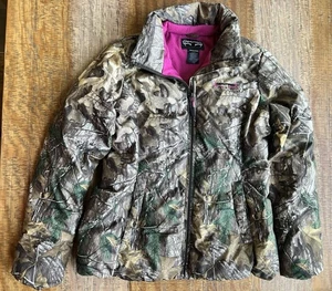 RealTree Camo Full Zip Puffer Jacket Womens Coat Camouflage & Pink Sz S Small - Picture 1 of 3