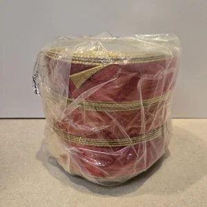 Menge 3 Rot Samt mit Goldrand Weihnachten Band 2" x 50 Yds NEU 150 Jahre - Bild 1 von 2