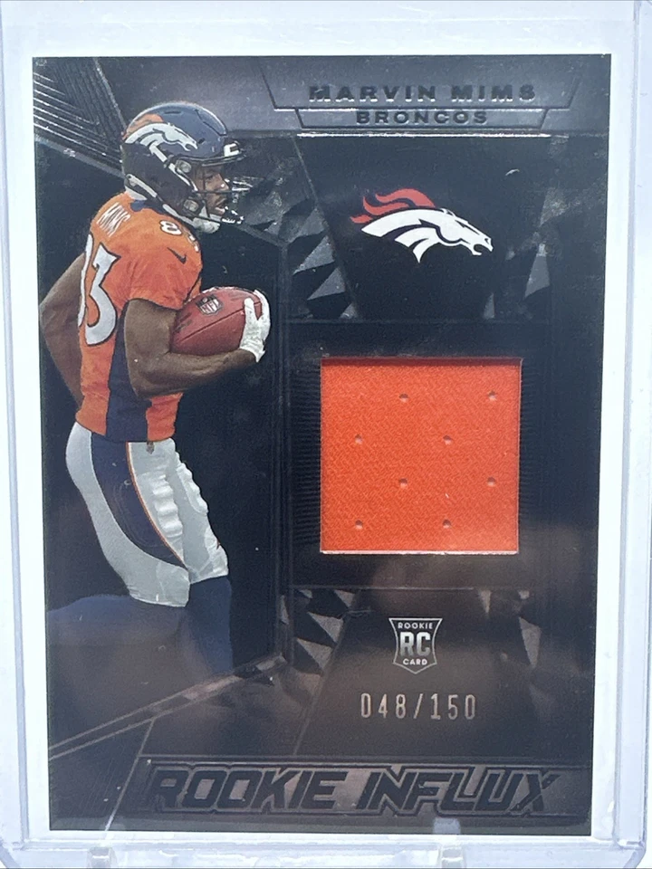 2023 Panini Black MARVIN MIMS Rookie Influx Royal JERSEY RC /150 Denver Broncos - Image 1 of 4