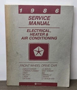 Chrysler 1986 Electrical Heater Air Cond. Front Wheel Drive Car Service Manual - Picture 1 of 3