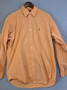 Polo Ralph Lauren Blake Shirt Men's M Button Down Orange Long Sleeve Blue Pony - Picture 1 of 11