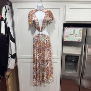 ASOS DESIGN Sisters Of The Tribe Maxi Dress Cut Out Size 14 Backless Boho - Picture 1 of 9