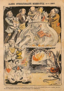 FRANC-MAÇONNERIE ( FREEMASONRY ) ALAMBIC INTERNATIONALISTE / DESSIN LEMOT 1905 - Picture 1 of 1
