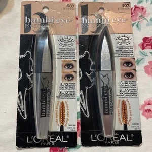 2~Loreal Bambi Eye Mascara #407 EXTRA NOIR Washable Mascara Retired - Picture 1 of 2