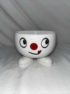 ARC International Of France Yummy Happy Smiley Face Footed Milk Glass Bowl - Picture 1 of 8