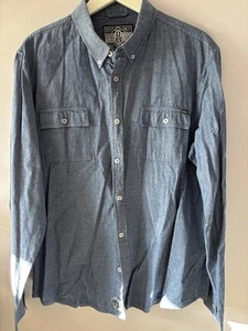 REBEL8 - Blue Button Up Shirt Men's Size XL Long Sleeve, Used, Skate, Mike Giant - Picture 1 of 7