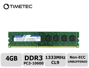 Timetec 4GB DDR3 1333MHz PC3-10600 Non-ECC 1.5V 2Rx8 UDIMM Desktop Memory RAM - Picture 1 of 9