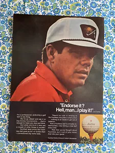Vintage 1969 Faultless Golf Ball Lee Trevino Print Ad - Ad Only - Bild 1 von 7