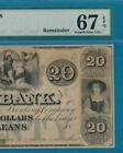 $20. 1850's CANAL BANK NEW ORLEANS LOUISIANA  PMG SUPERB  GEM NEW 67EPQ OBSOLETE