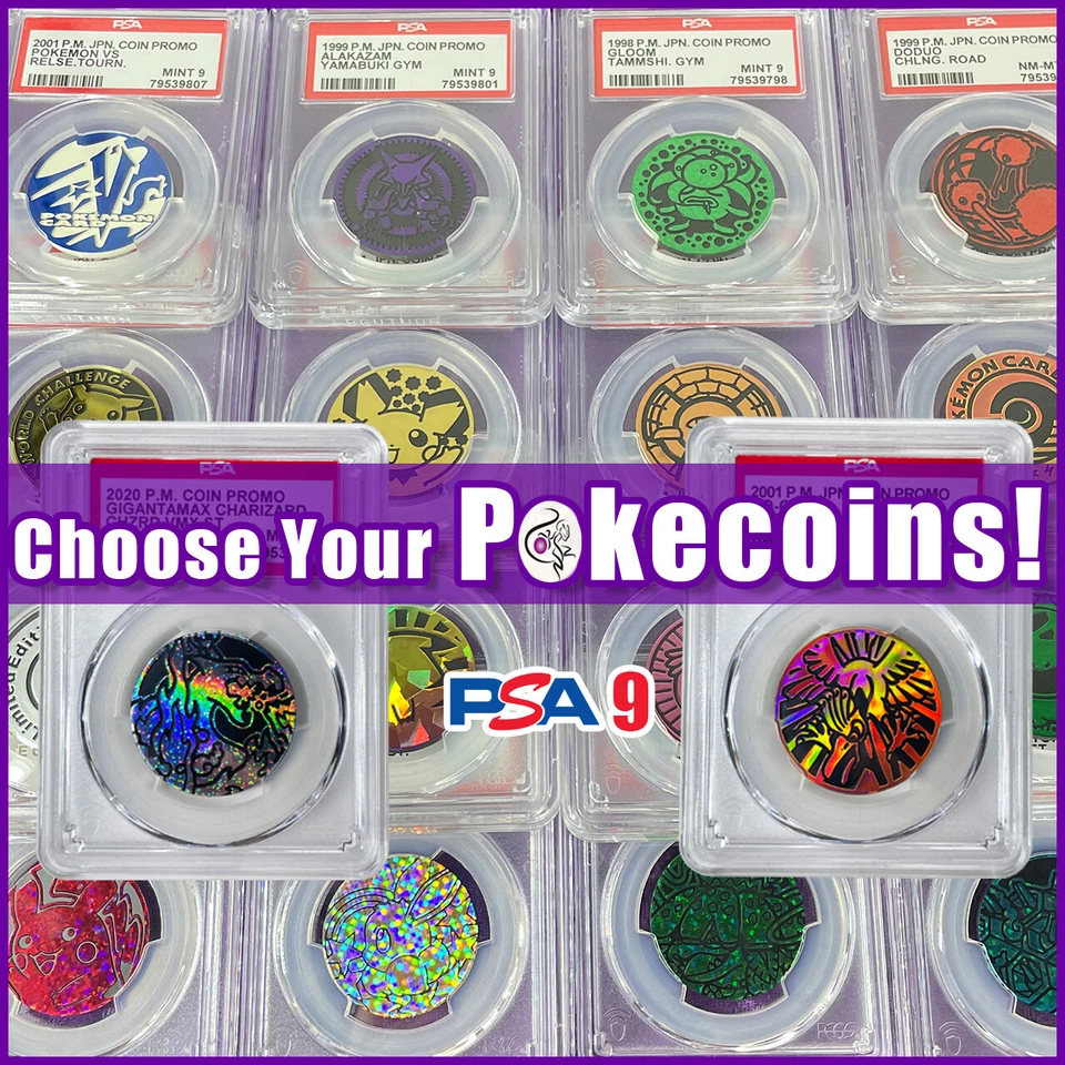 PSA 9 Pikachu Charizard Blastoise Venusaur Pokemon Japanese Promo Coin Pokecoin - Image 1 of 1