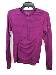 ATHLETA RUNNING FITNESS FITTED SHIRT THUMBS UP PURPLE WOMENS SIZE XS - Picture 1 of 7