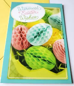 Tarjeta de felicitación sello de Pascua panal huevos de Pascua más cálidos deseos de Pascua - Imagen 1 de 3