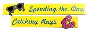 Spending The Day Catching Rays Sunglasses Flip Flops Sunbathing Summer 6pcs 6x1 - Bild 1 von 1