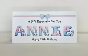 Denaro/regalo compleanno bambini/portafoglio voucher + busta nome/età personalizzato - Foto 1 di 5