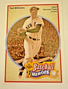 ⭐🦄 Ted Williams 1992 cubierta superior #30 - héroes de béisbol 1947 triple corona de colección - Imagen 1 de 2