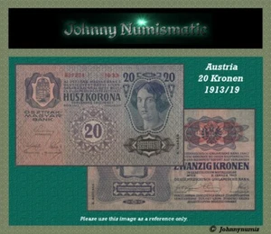 Austria 20 Kronen 1919 aUNC/UNC - rarer type - Picture 1 of 3