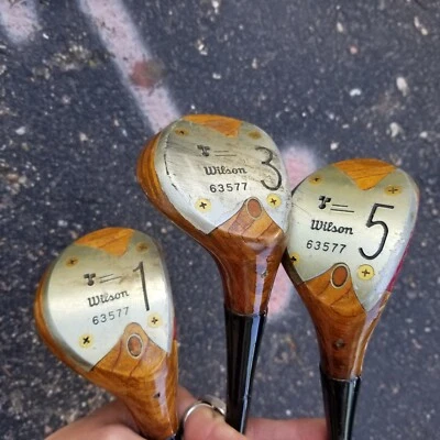 Vintage Wilson Laura Baugh Clássico Conjunto de Madeira Strata Bloc Destro 1 3 5 Feminino - Imagem 1 de 4