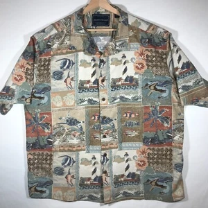 North River Men's 2XL Button Up Loop Collar Short Sleeve Shirt - Picture 1 of 11