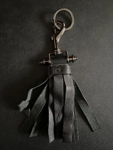 Givenchy Leather Tassel Keychain Gunmetal Bag Clip Purse Charm - Picture 1 of 4