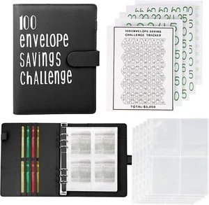 100 Envelopes Money Saving Challenge Binder, Save 5050 Dollars 100 Day Envelope - Picture 1 of 7