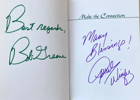 Oprah Winfrey Signed & Bob Greene Signed IP Make The Connection 1st Ed HC Book Cover