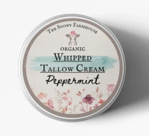 Whipped Tallow Cream Peppermint Scented Body Butter Organic Tallow Balm - Picture 1 of 9