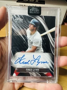FRED LYNN RED SOX 2024 TOPPS CHROME BLACK AUTOGRAPHS SLAB #CBA-FL - Picture 1 of 2