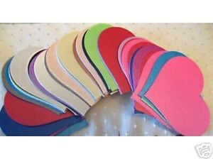 50 Asst Pearlised Heart Shaped Card Cut -Outs 70mm x 62mm For Crafts NEW