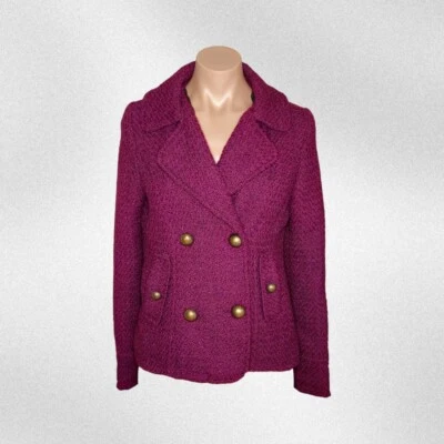 Chico Meets Girl Púrpura Doble Pecho Chaquetón Chaqueta Blazer Abrigo Juniors Jr Mediano Foto 1 de 4