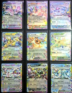 COMPLETO Eeveelution Inglés EX + Juego de 9 Cartas Pegatinas Casi Nuevo Evoluciones Prismáticas! - Imagen 1 de 11